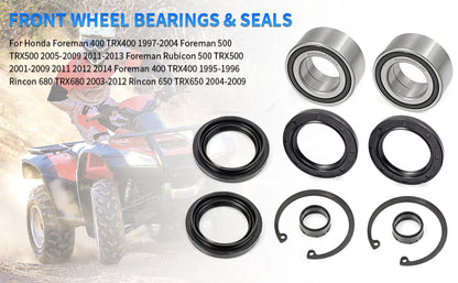 2 x Front Wheel Bearing & Seals for HONDA Foreman Rubicon 400–500 Rincon (2003–2013)