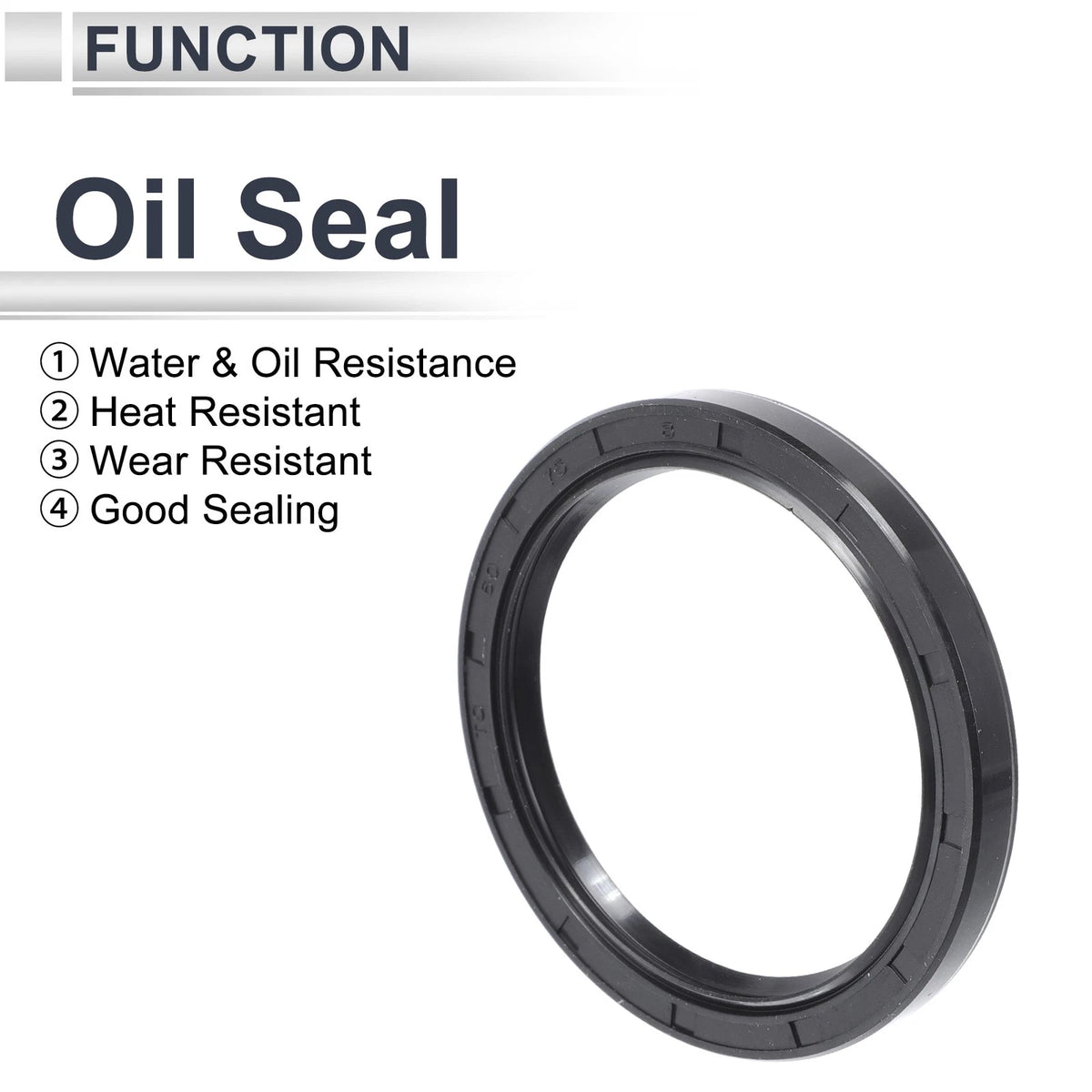 Oil Seal 60x75x8mm NBR Rubber Black 5 Pcs for Automotive