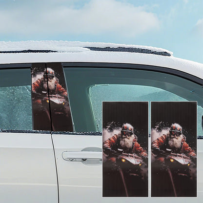 Center Pillar Stickers PET 19.69x9.84 for Motorcycle Santa Claus Christmas Car