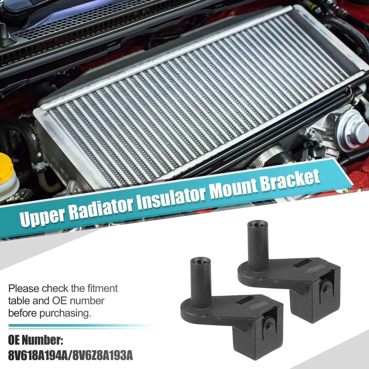 2 x Upper Radiator Support Brackets for Ford Escape (2013-2019)