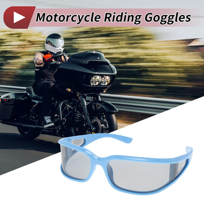 Goggles Motorcycle Riding Gray Lens Blue Frame Tri-acetel Cellulose