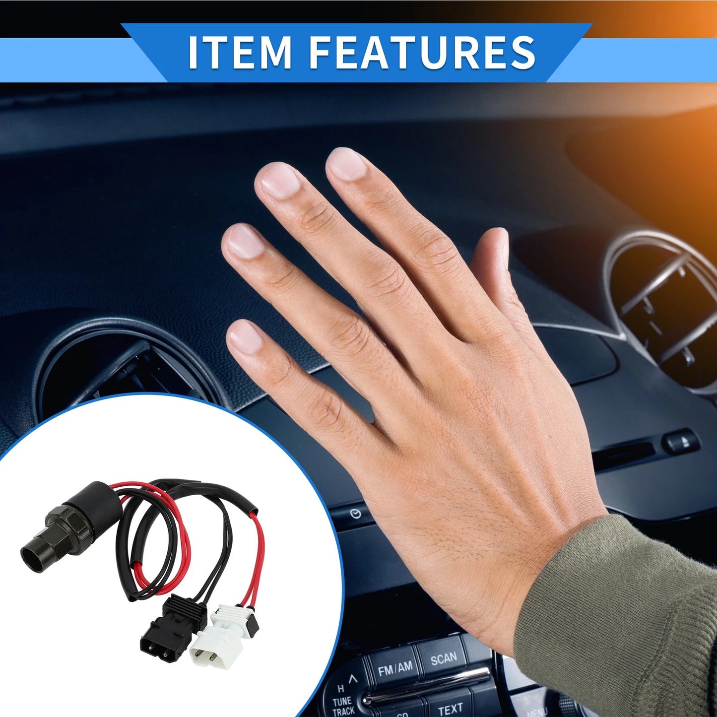 A/C Pressure Switch Sensor for BMW 318i Base 1.8L (1992-1995) 1 x Pcs