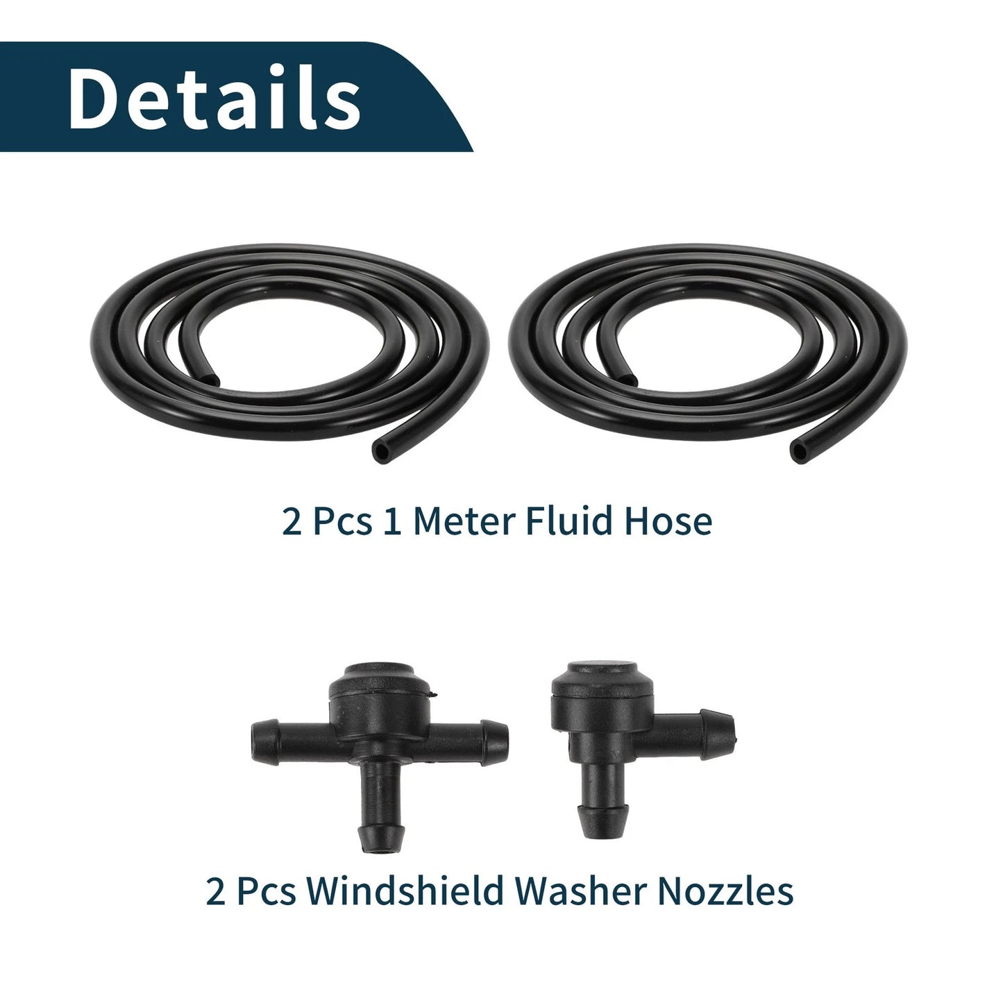 Windshield Washer Nozzle & Gasket, Fluid Hose for Ford F250 F350 F450 (2005-2023)