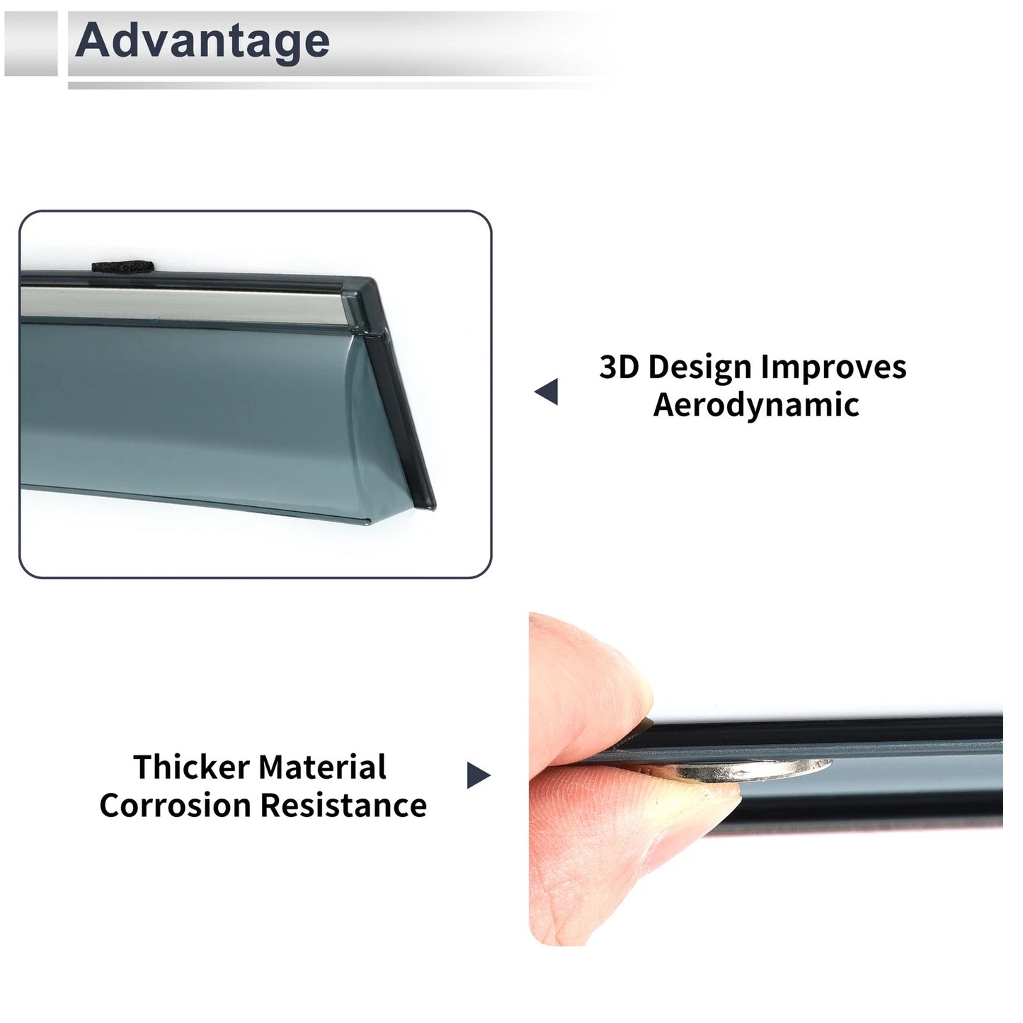 Window Deflectors for Ford Escape Side Window Vent Visors Black 2020-2024