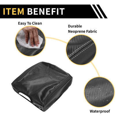 Armrest Cover for Ford F-150 Microfiber Leather & Carbon Fiber (2015-2023)