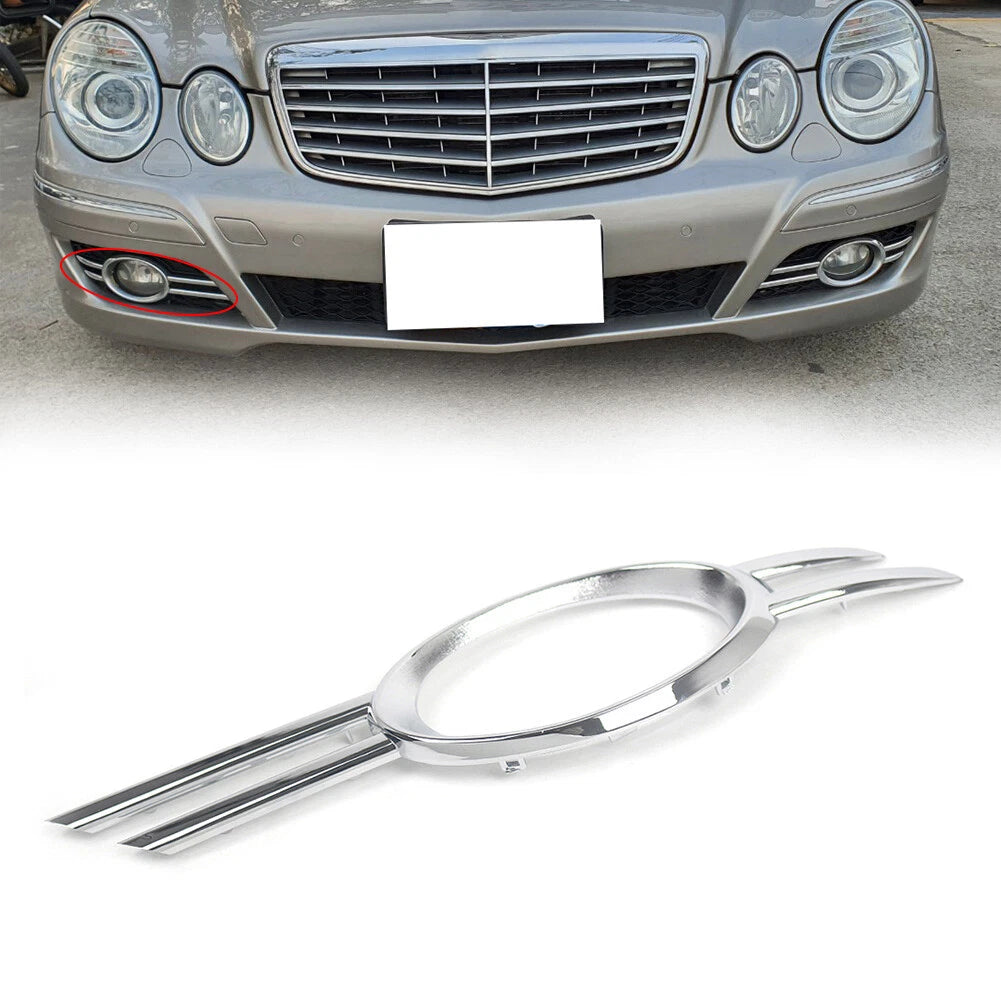 Right Fog Light Grills Chrome Trim for Mercedes-Benz E320 E350 E550 E63 (2007-2009)