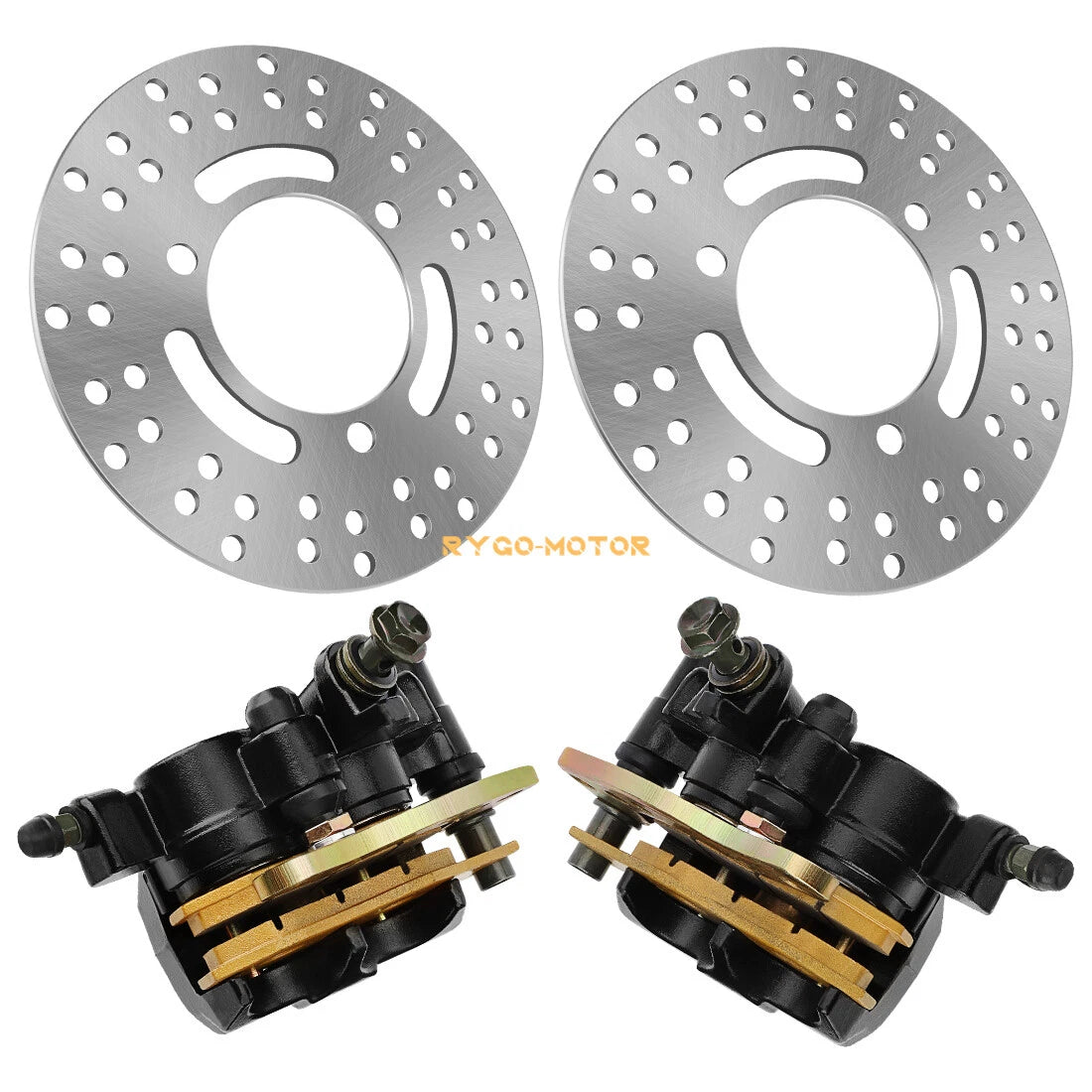 Front Brake Calipers & Brake Rotors for Kawasaki Bayou 300 KLF300C (1989–2004)