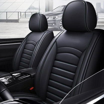 Black PU Leather Front Seat Cover for Chevy Silverado GMC Sierra (2014-2023)