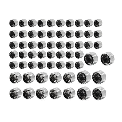 62X Chrome Engine Bolt Caps for Harley Touring Road King Street Glide (17-24)
