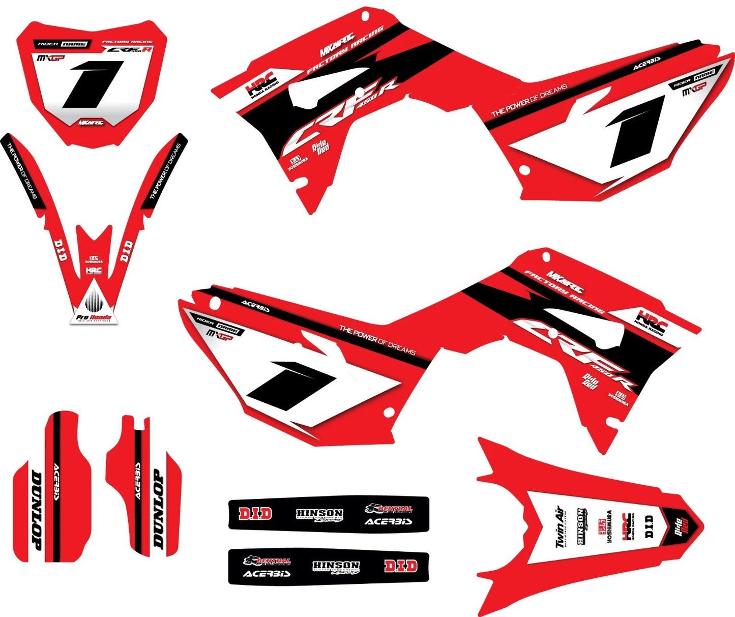 Full Custom Graphic Kit for Honda CRF450R (2017-2020) - TOKYO Style Decals