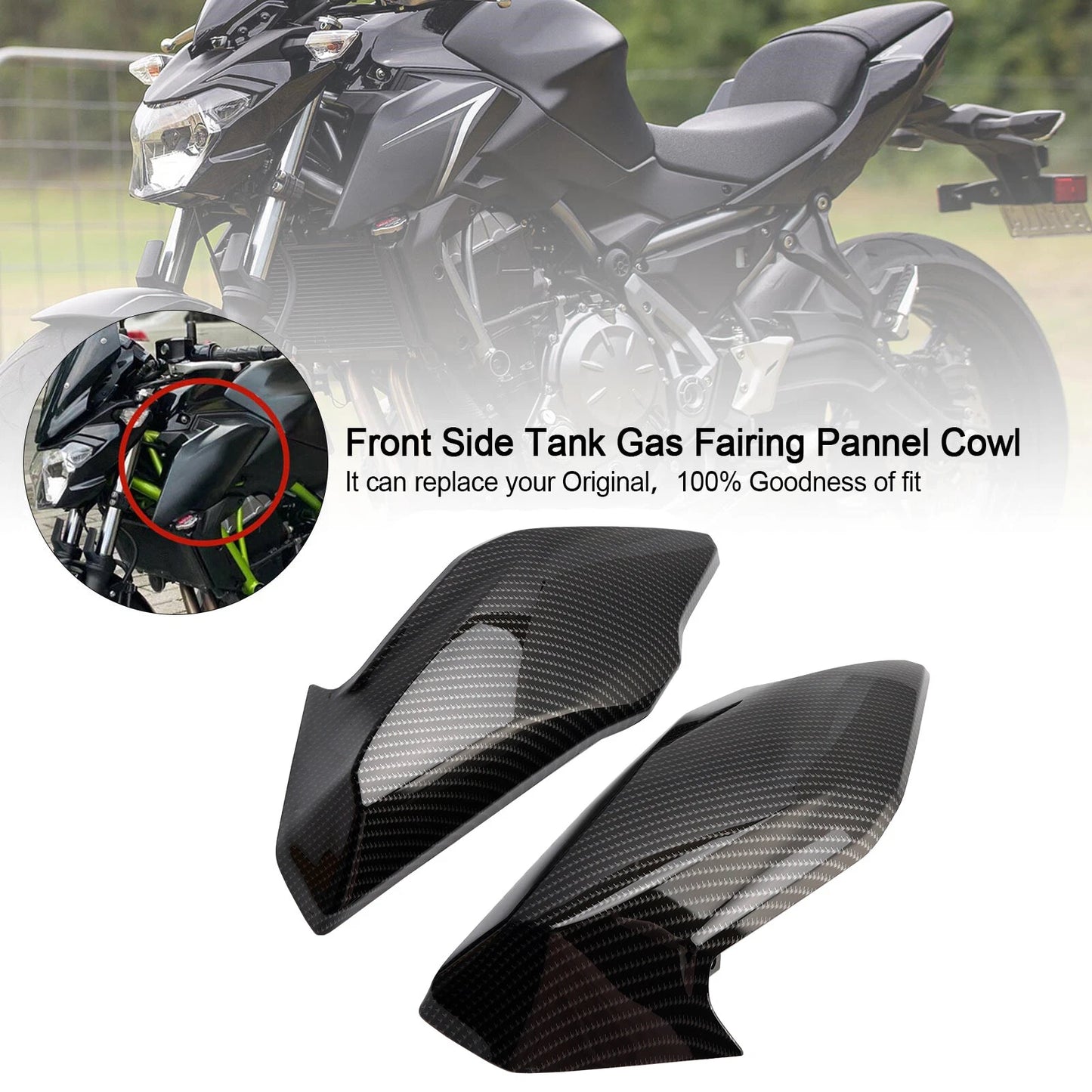 Front Side Tank Gas Trim Fairing Panel for Kawasaki Z650 (2017-2019)