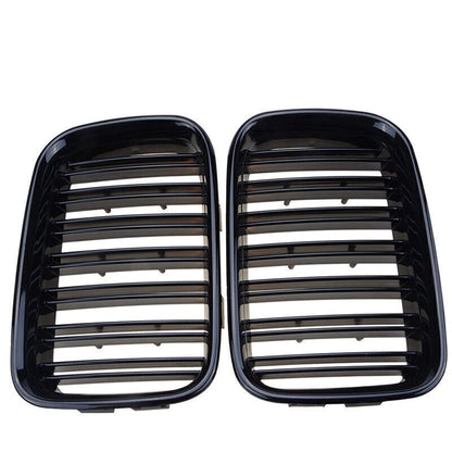 Gloss Black Front Kidney Grilles for BMW E36 3 Series Sedan (1992-1996)