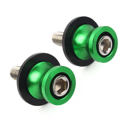 10mm Swingarm Spools for KAWASAKI ZX6R (1998-2011) - Green Slider Stand
