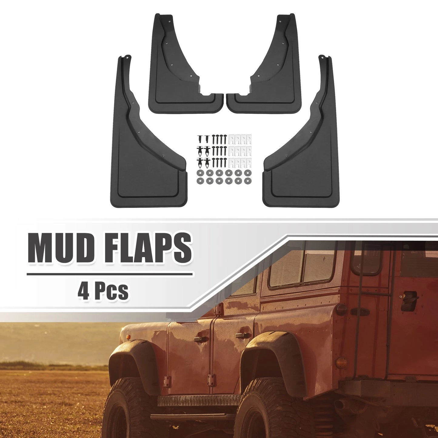 Mud Flaps Splash Guards for Ford Bronco Sport Black 1 Set (2021-2023)
