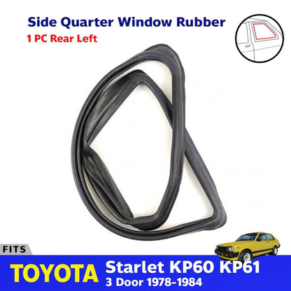Side Window Quarter Rubber Rear LH Fits Toyota Starlet KP60 KP61 3D 1978-84 D05