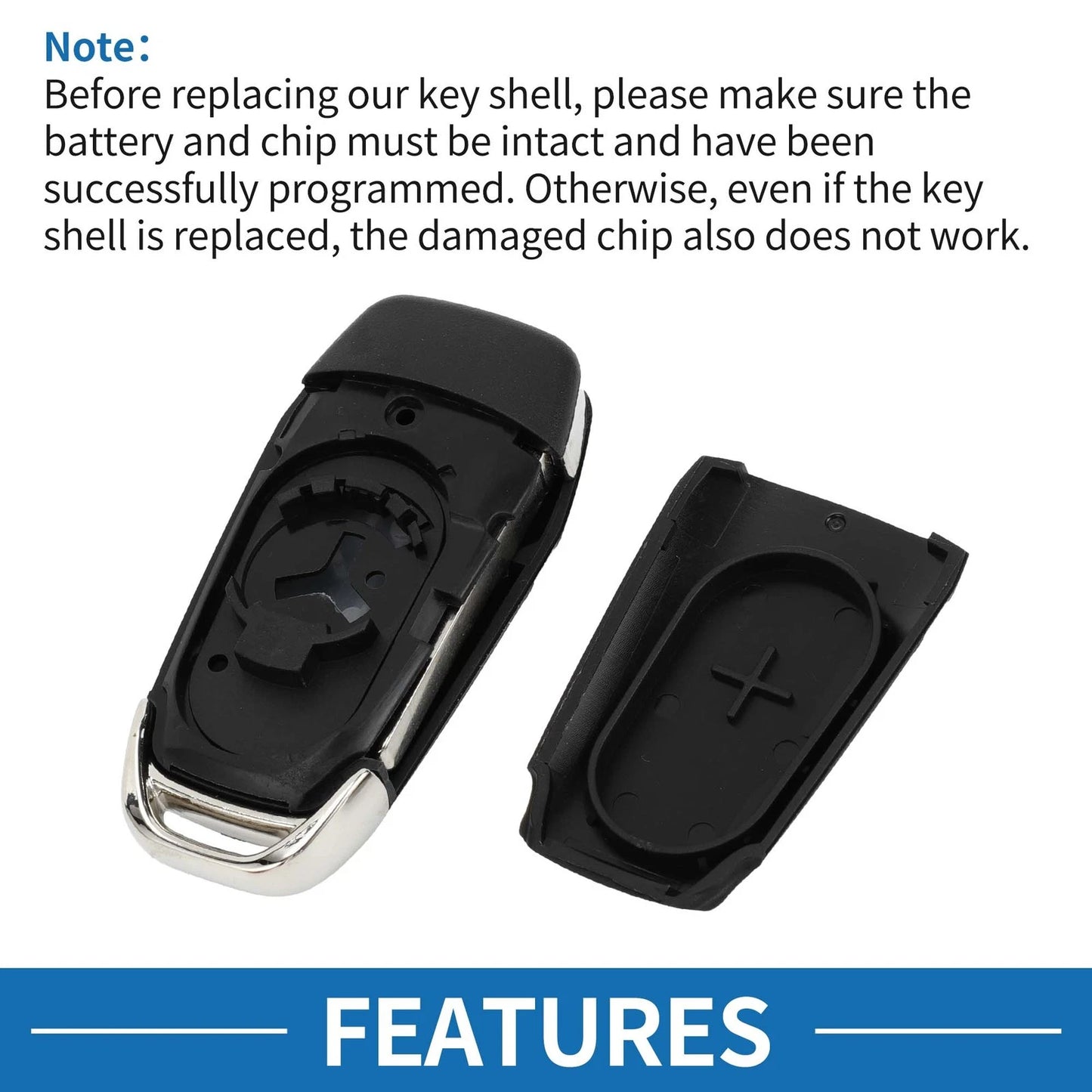 3 Button Keyless Entry Remote Key Shell Case for Ford Ka Fiesta Focus Transit