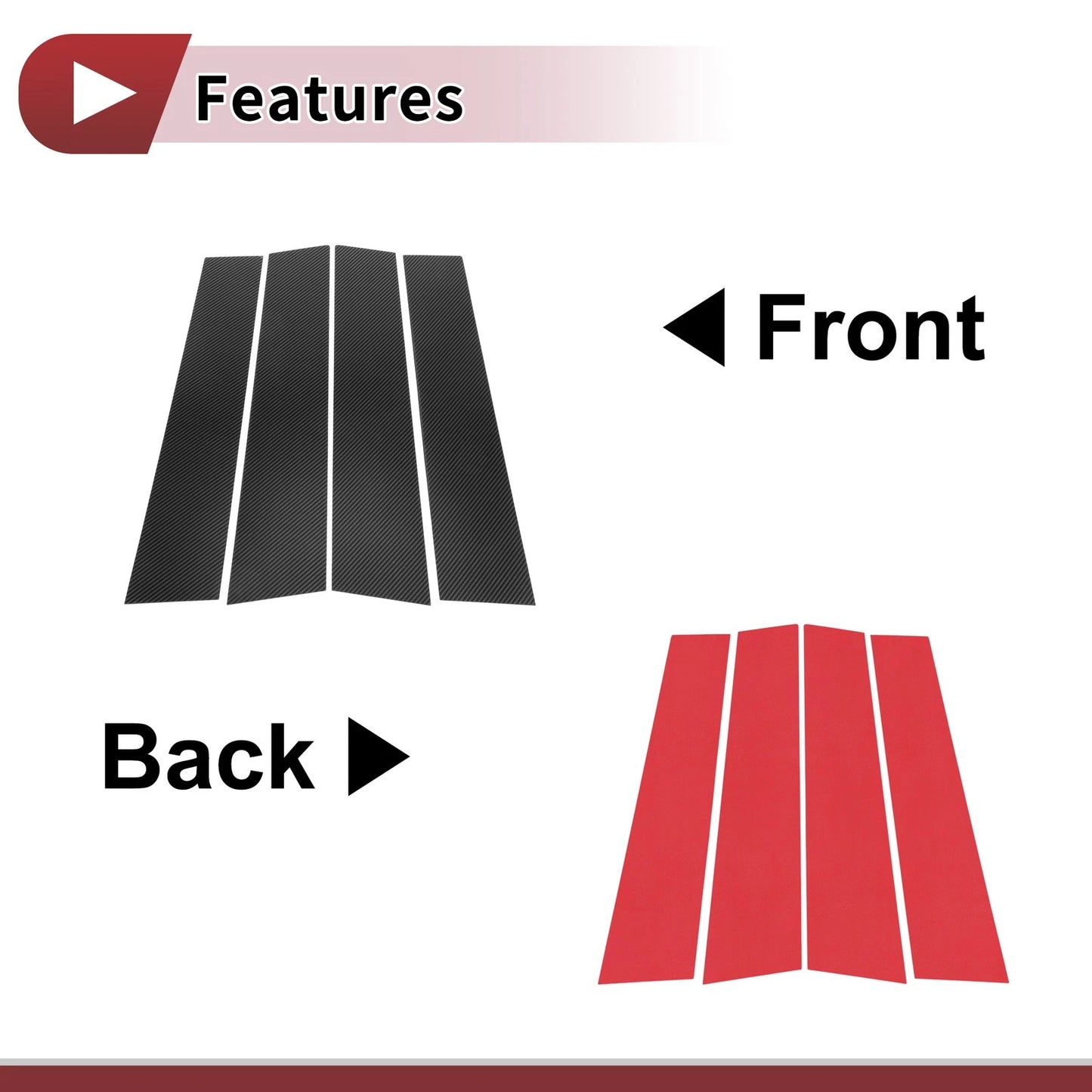 4 Pcs Carbon Fiber Door Pillar Trim for Toyota Yaris Cross (2020-2025)