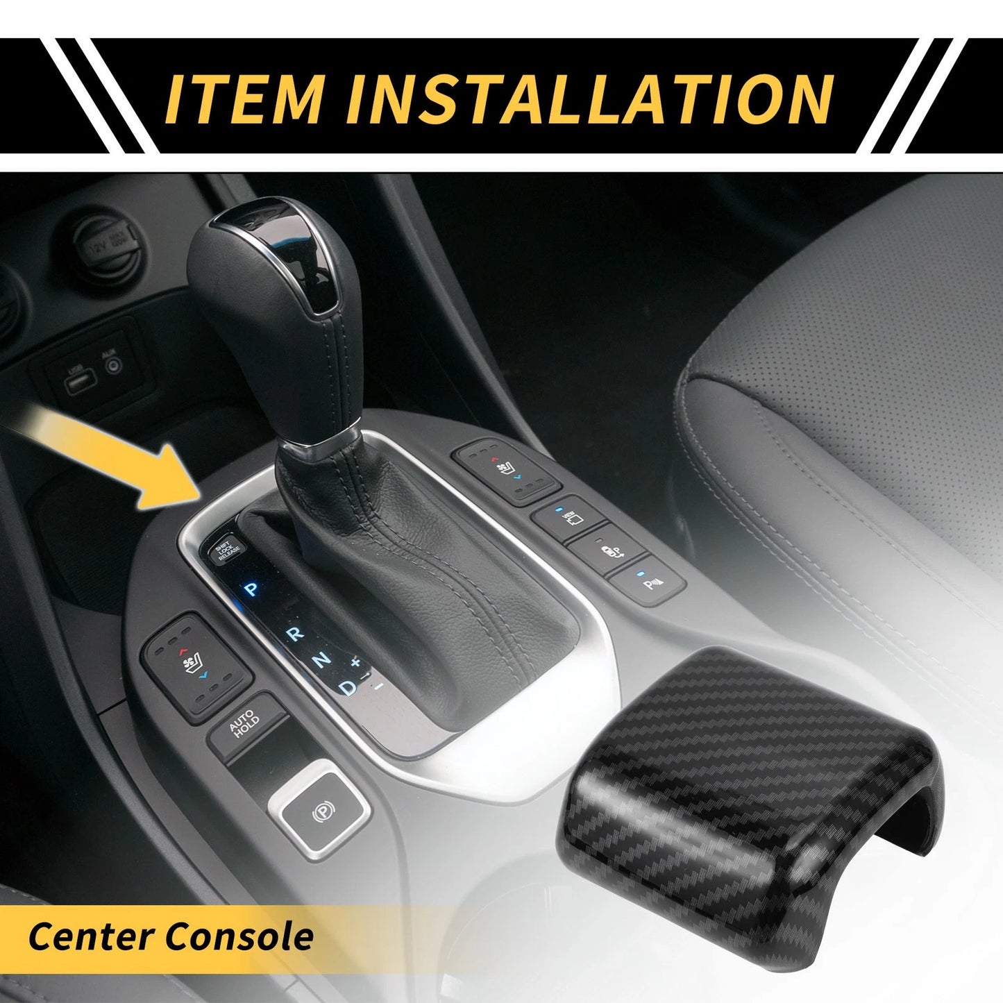 Carbon Fiber Pattern Gear Shift Knob Head Cover Trim for Toyota Tundra (2022–2024)