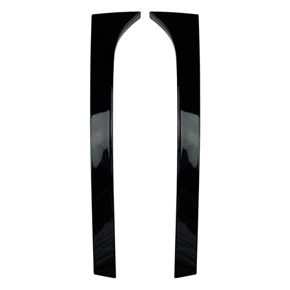 2 x Glossy Black Rear Window Spoiler Trim Covers for Skoda Superb (2008-2015)