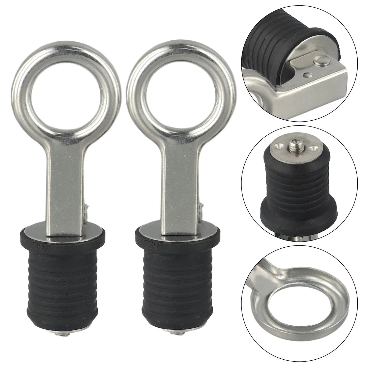 Drain / 1 Inch / Stainless Steel and Rubber for Boats and Livewells