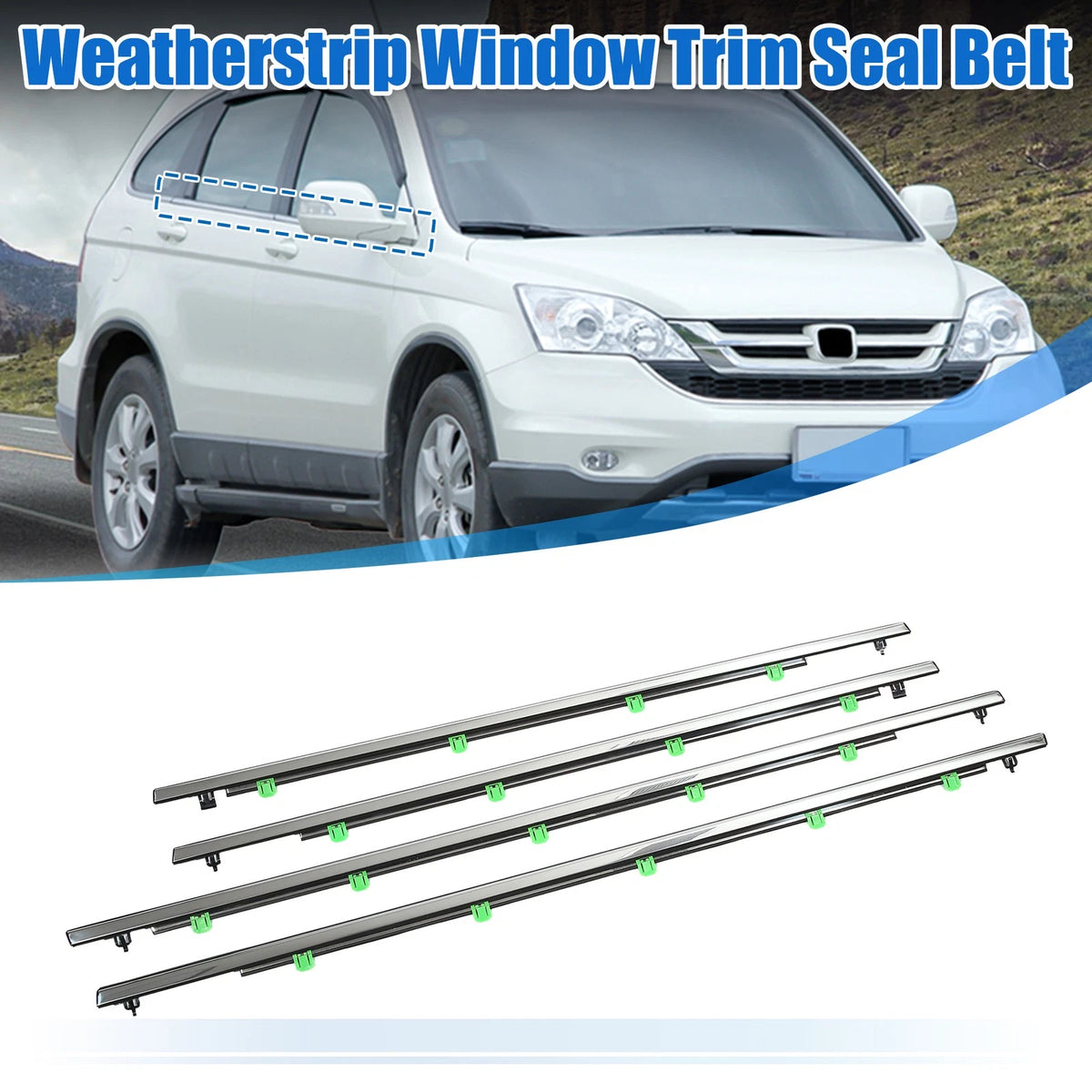 4pcs Weatherstrip Window Trim Seal for Honda CR-V (2007-2011)