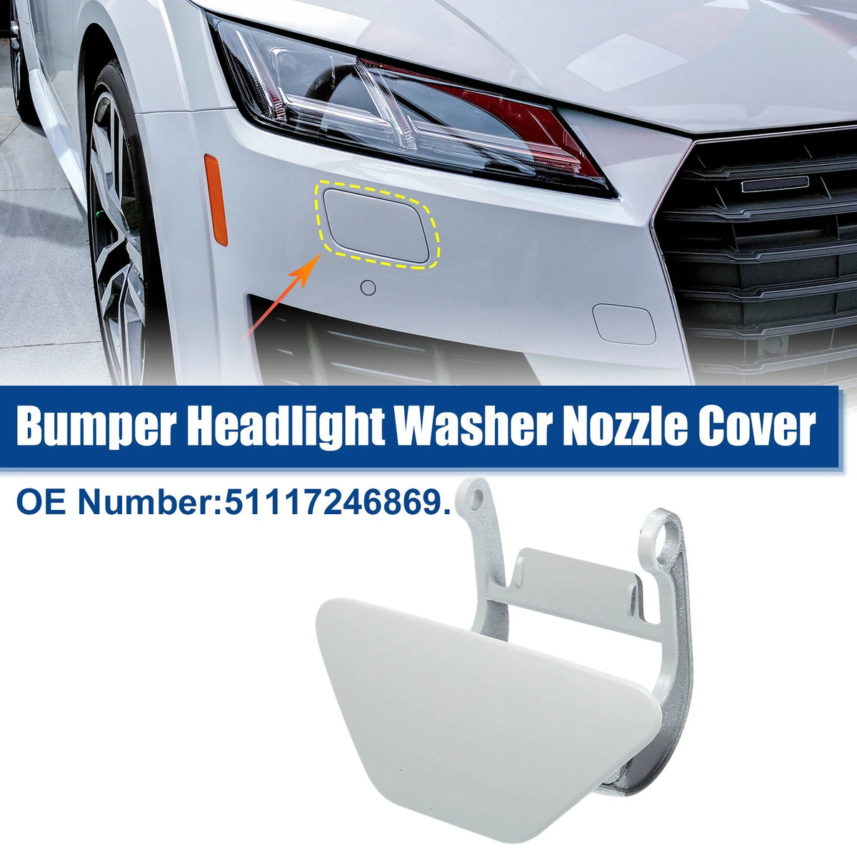 Washer Spray Nozzle Headlight Cover Cap for BMW 5 Series F10 (2010 - 2017)