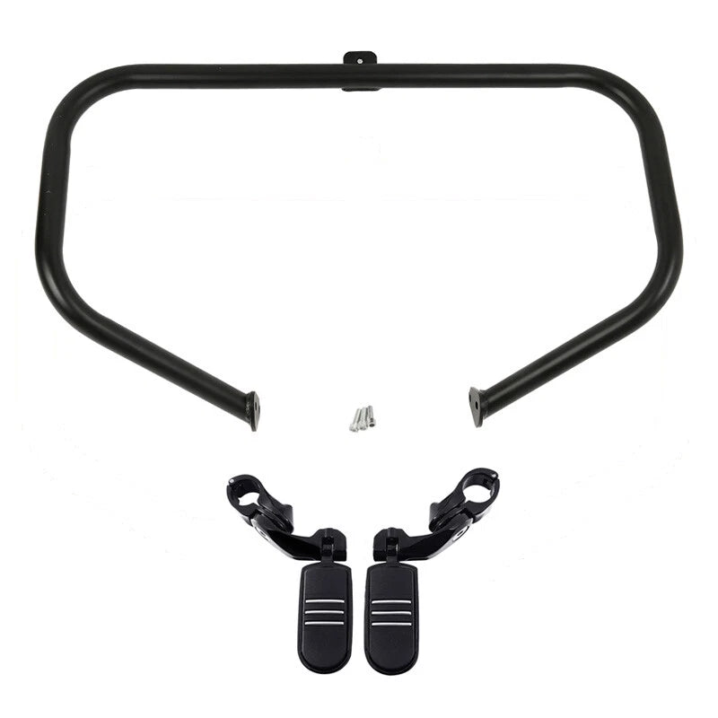 Black Engine Guard Highway Bar Footpegs for Harley Electra Glide (1997-2008)