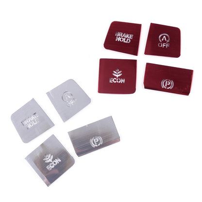 4Pcs Gear P Brake Hold Frame Trim Silver/Red for Honda Civic (2018-2019)