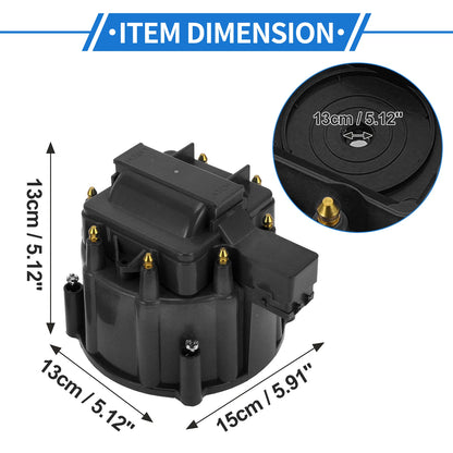 Distributor Cap Kit for Chevy GM SBC BBC 305 327 350 396 Black with Rotor