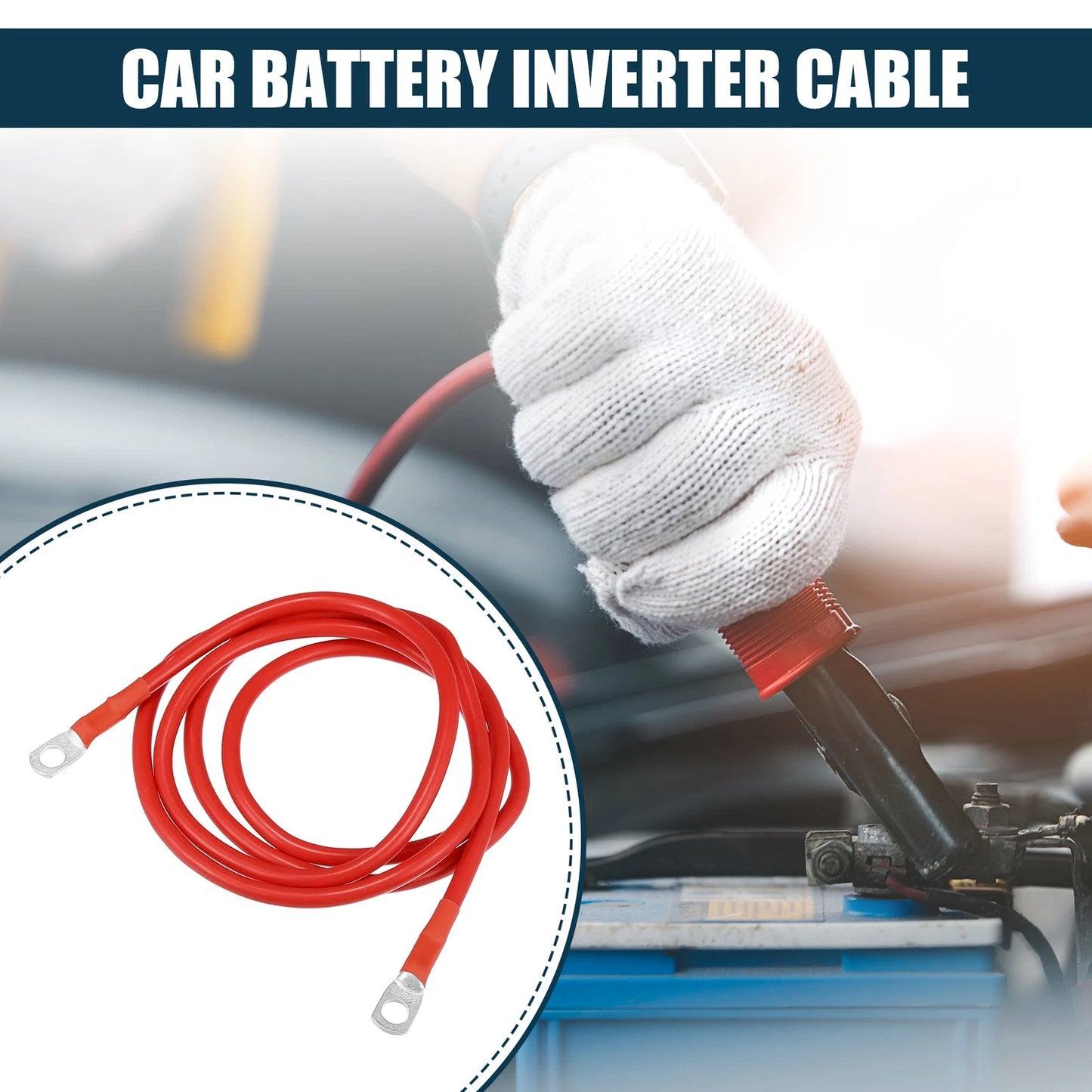 Car Marine Battery Inverter Cable 8AWG 5ft Copper Wire Red 1 Pc