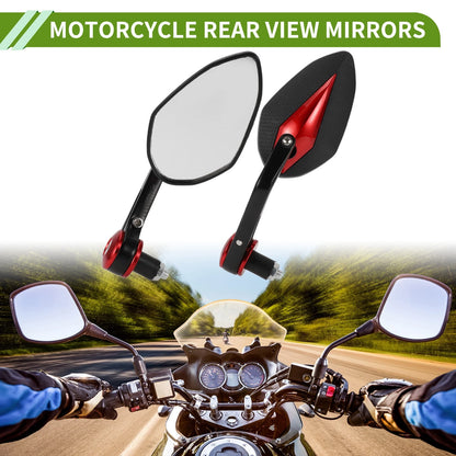 Rear View Mirrors / 1 Set / Prismatic Shape Black Red Aluminum Plastic for M8