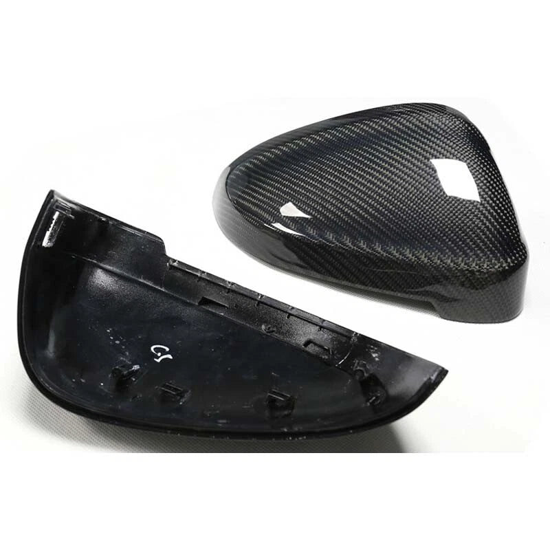 Carbon Fiber Side Mirror Cover Caps Replace for Audi A4 B9 17-23 w/ Lane Assist