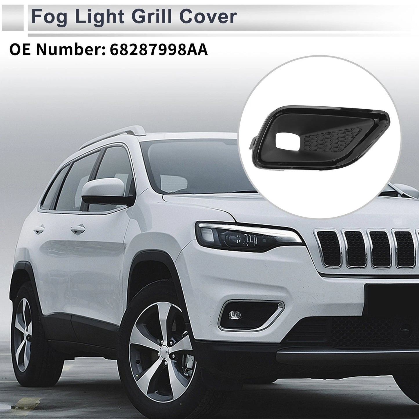Front Right Fog Light Grill for Jeep Cherokee (2019-2022)