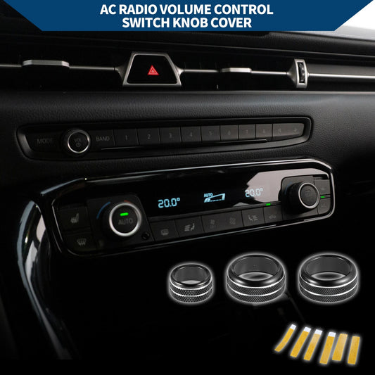 AC Radio Volume Switch Knob Cover Ring 3 Pcs for Toyota Supra (2018–2022)