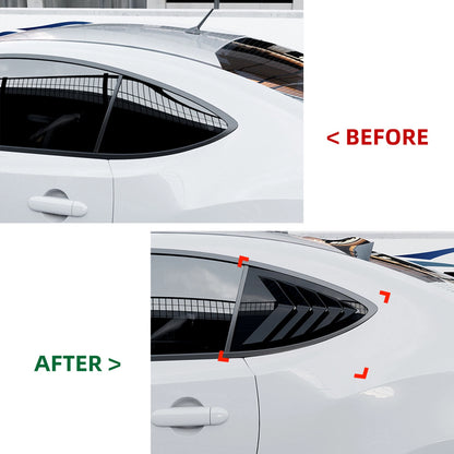 2 x Gloss Black Rear Side Window Louvers for Toyota GT86, Subaru BRZ (13-20)