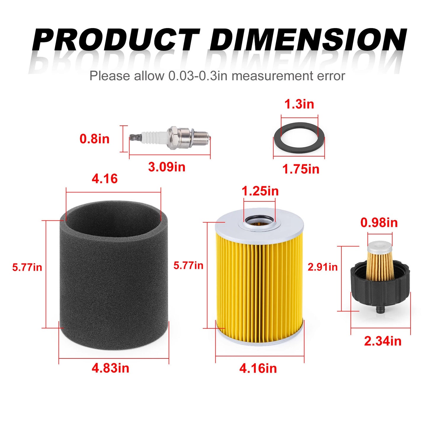 Air Filter + Fuel Filter + Gasket for Yamaha Golf Cart G2/G5/G8/G9/G11 (1985-1995)