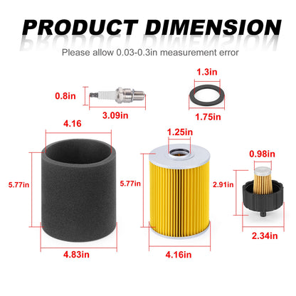 Air Filter + Fuel Filter + Gasket for Yamaha Golf Cart G2/G5/G8/G9/G11 (1985-1995)