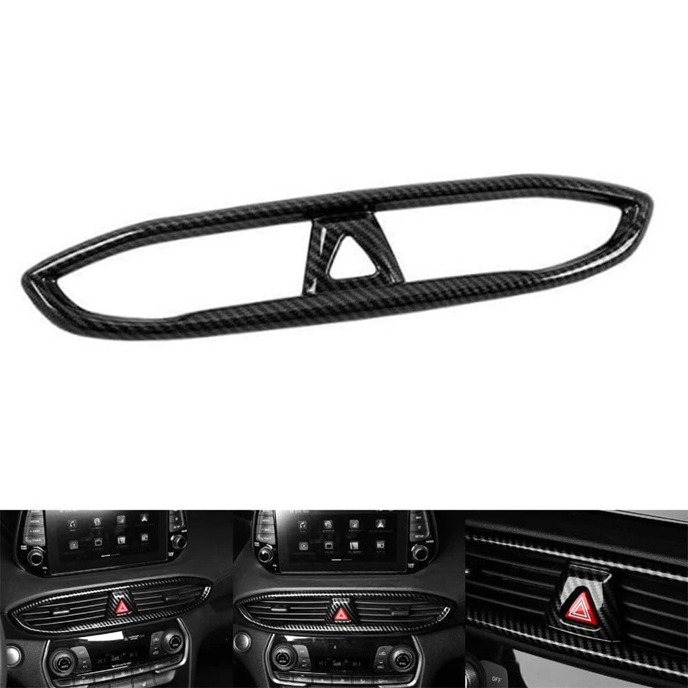 Carbon Fiber Center Air Outlet Vent Cover Trim for Hyundai Santa Fe (2019-2022)