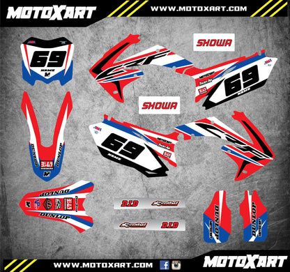 Custom Graphics Full Kit for Honda CRF 250 (2010-2013) SLEEK Style Stickers
