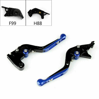 CNC Brake Clutch Lever for Kawasaki ZZR ZX1400 (2016-2017) Blue 2 x