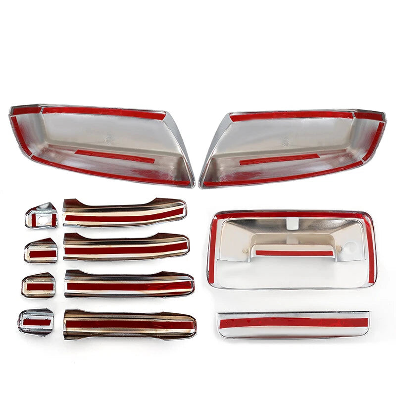 Chrome Top Mirror Handle Tailgate Cam Covers for 2014-2018 Chevy Silverado