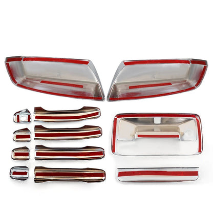 Chrome Top Mirror Handle Tailgate Cam Covers for 2014-2018 Chevy Silverado