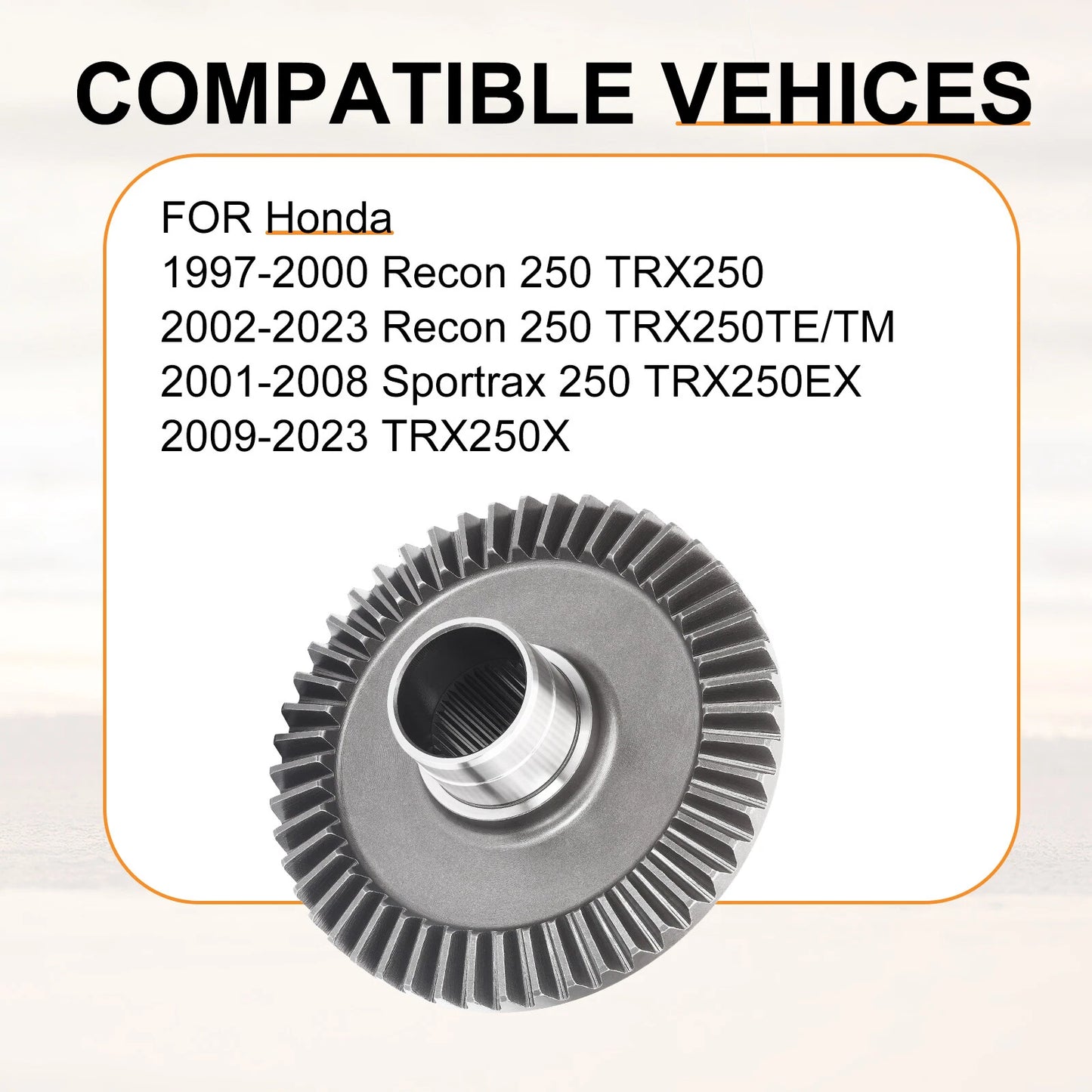 Rear Final Drive Ring Gear for Honda Recon 250 TRX250 TE/TM 97-23