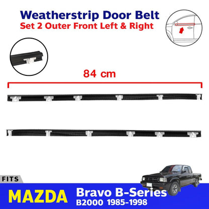 For Mazda B2000 B2200 B2600 2D 1985-98 Pair Outer Weatherstrip Door Belt Rubber