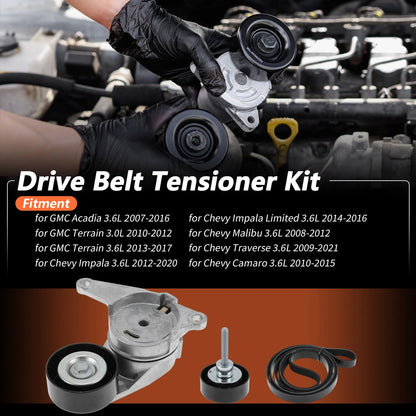 1 Set Drive Belt Tensioner Kit for GMC Acadia 3.6L (2007 - 2016)