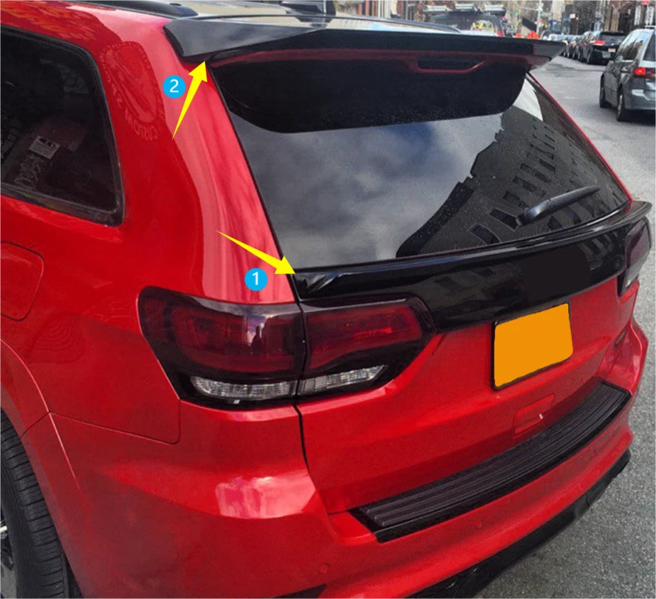 Mid Roof Rear Spoiler ABS 2 x Glossy Black for Jeep Grand Cherokee (2013-2021)