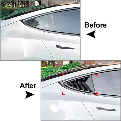 Rear Window Side Vent Shutter Louver Cover Trim for Tesla Model 3, Y (2017-2023)