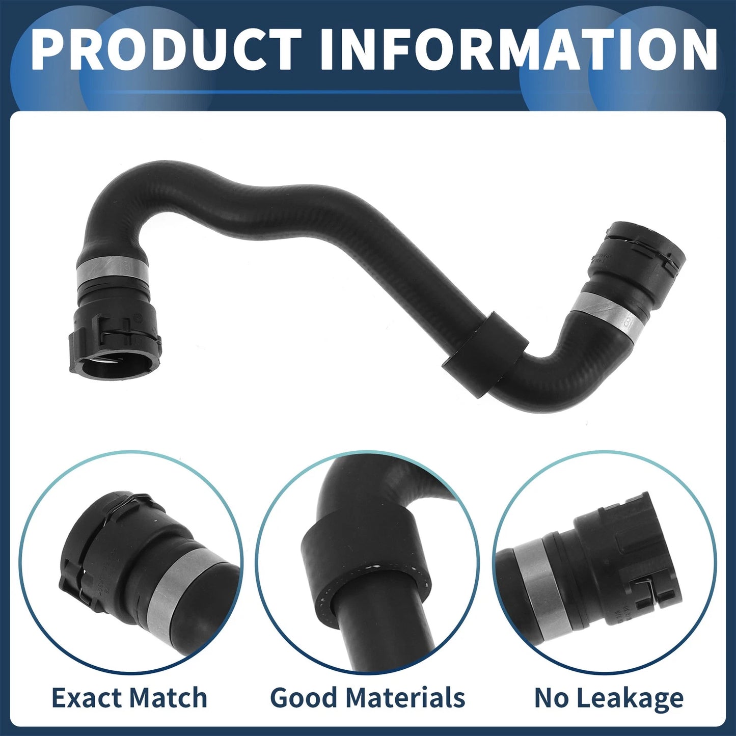 HVAC Heater Hose Rubber Black for BMW X5 3.0i (2001 - 2006)
