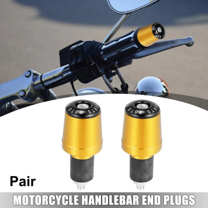 1 Pair Gold Tone 7/8 inch Handlebar End 22mm for Motorcycle