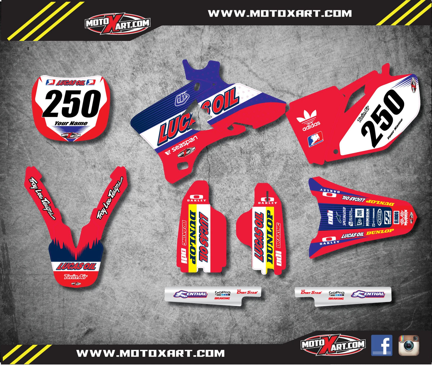 Custom Graphic Stickers for Yamaha YZF 250 (2003-2005)